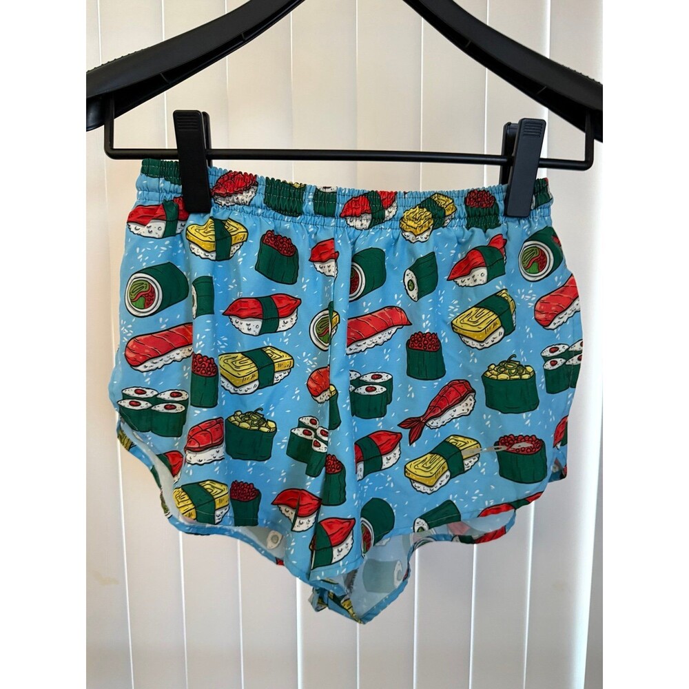 Men’s BOA Side Split Sushi All Over Print Running Shorts Size Small *Read*